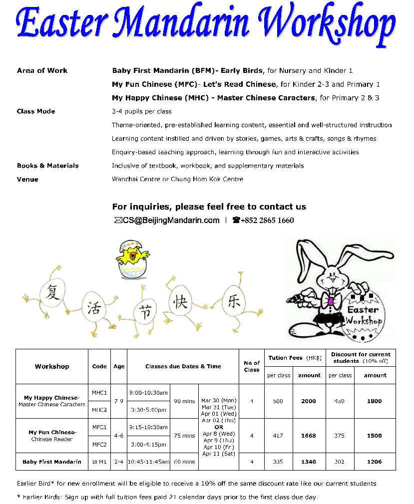 2015 Easter Mandarin Workshop